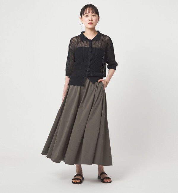 UNITED ARROWS green label relaxing「WONDER CLOTH ボリューム スカート マシンウォッシャブル ストレッチ 接触冷感 吸水速乾」|フレア|