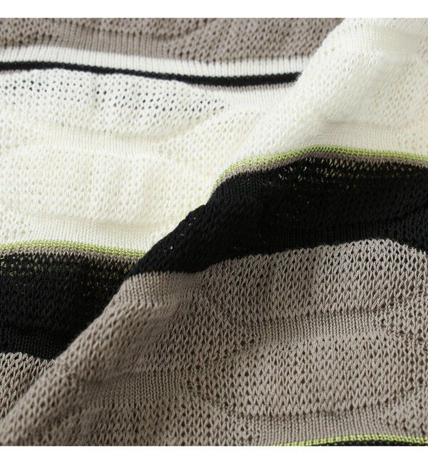 BEAMS「12ゲージ ジャカード マルチボーダーニット【ワイドフィット】」|ニット・セーター|