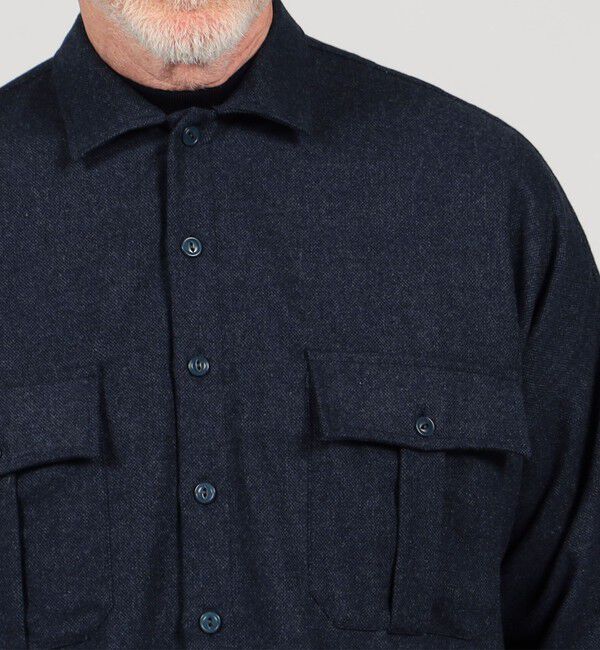 TOMORROWLAND MENS「【別注】GUY ROVER ポリエステルウール オーバーシャツ」|ブルゾン・スタジャン|