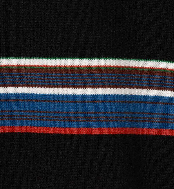 CABaN「コットンカシミヤ マルチボーダー ポロプルオーバー」|ニット・セーター|