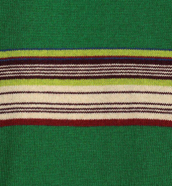 CABaN「コットンカシミヤ マルチボーダー ポロプルオーバー」|ニット・セーター|