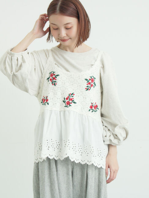 Samansa Mos2「ニットドッキングレースビスチェ」|ダウンベスト・ベスト|