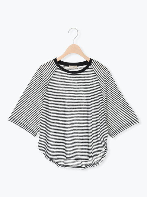 Samansa Mos2「シアーボーダー天竺ラグランTシャツ」|Tシャツ・カットソー|