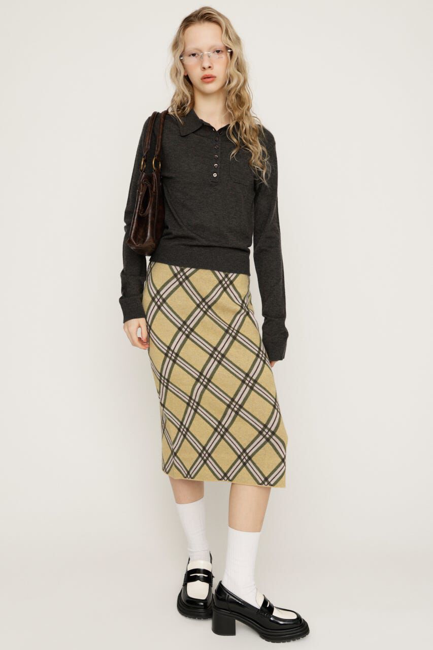 SLY「JQ CHECK KNIT ミドルスカート」|スカート|