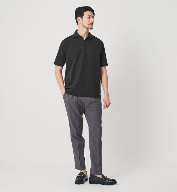 BEAUTY&YOUTH UNITED ARROWS「【WEB限定 WARDROBE SMART】クール ハイゲージ モクロディ スキッパー ポロシャツ【抗菌防臭・接触冷感】」|ポロシャツ|