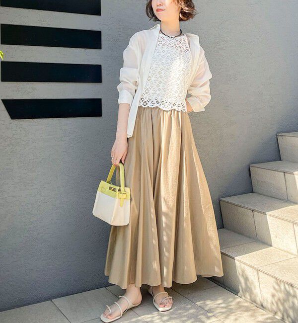 NOLLEY'S sophi「ウォッシャブルシアーボリュームフレアロングスカート」|フレア|