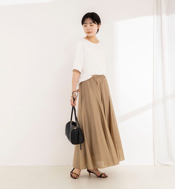 NOLLEY'S sophi「ウォッシャブルシアーボリュームフレアロングスカート」|フレア|