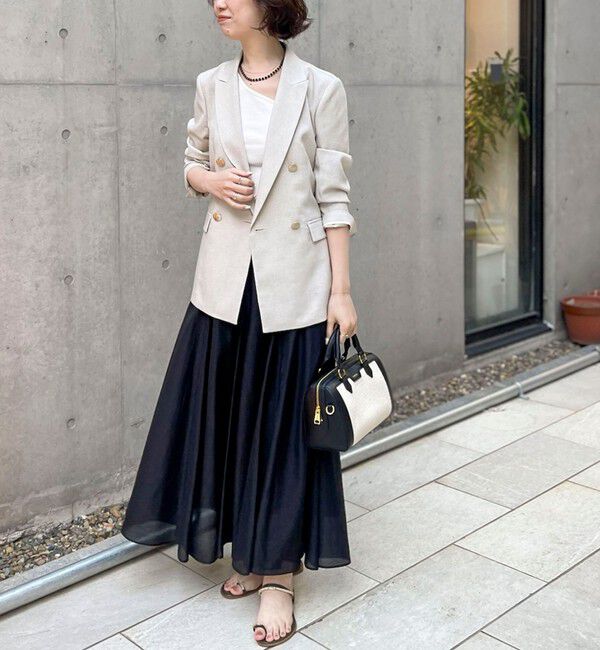 NOLLEY'S sophi「ウォッシャブルシアーボリュームフレアロングスカート」|フレア|