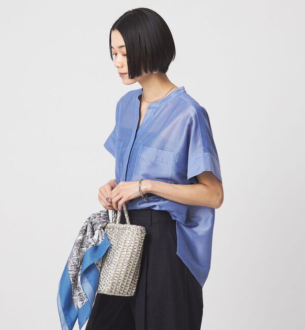 UNITED ARROWS green label relaxing「カールマイヤー ポケット ショートスリーブ ブラウス マシンウォッシャブル 通気性」|シャツ・ブラウス|