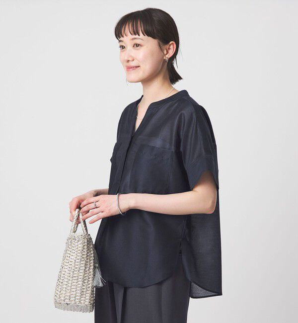 UNITED ARROWS green label relaxing「カールマイヤー ポケット ショートスリーブ ブラウス マシンウォッシャブル 通気性」|シャツ・ブラウス|