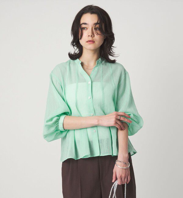 UNITED ARROWS green label relaxing「ラミーライク マチ フレア ブラウス」|シャツ・ブラウス|