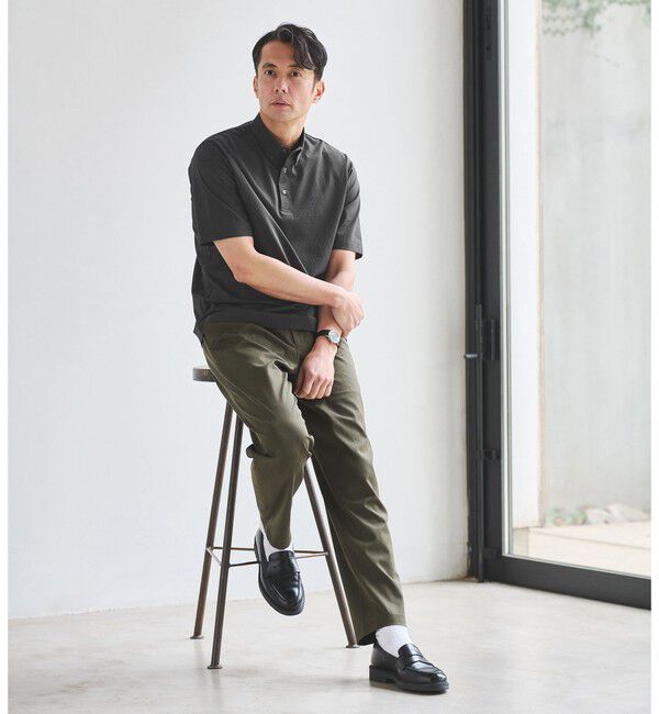 UNITED ARROWS green label relaxing「ドライ サッカー ボタンダウン 半袖 ポロシャツ -吸水速乾-」|ポロシャツ|