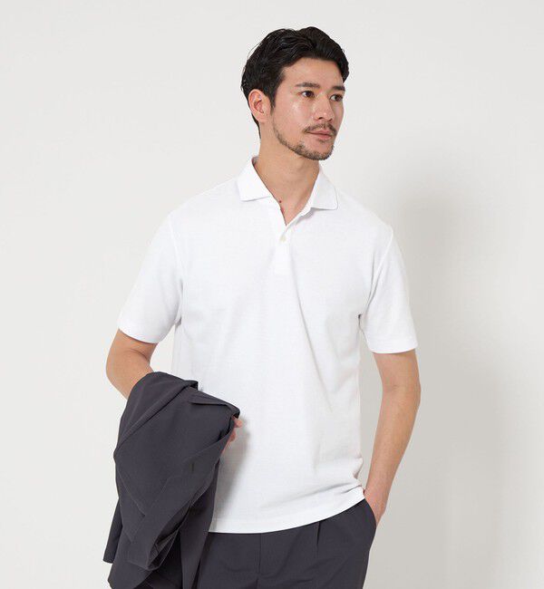 BEAUTY&YOUTH UNITED ARROWS「【WEB限定 WARDROBE SMART】ステイ クリーン ピケ スキッパー ポロシャツ【抗菌防臭】」|ポロシャツ|