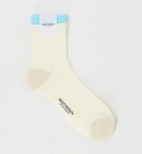 BEAUTY&YOUTH UNITED ARROWS「レイヤード リブ パイル クウォータ― ソックス」|ソックス|OFF WHITE