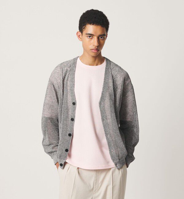 BEAUTY&YOUTH UNITED ARROWS「アイレットパターン シアー カーディガン 」|カーディガン|