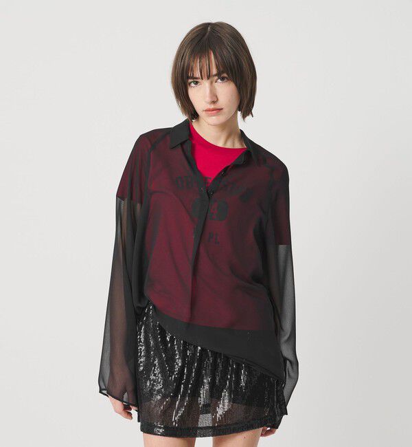 ATTISESSION「＜ATTISESSION＞ラグラン ポロカラーシャツ」|シャツ・ブラウス|