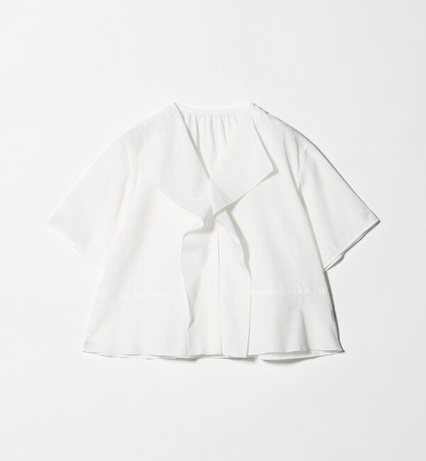 BEAUTY&YOUTH UNITED ARROWS「ソリッド&ストライプ ラッフル シャツブラウス ウォッシャブル」|シャツ・ブラウス|WHITE