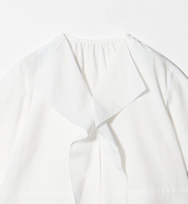 BEAUTY&YOUTH UNITED ARROWS「ソリッド&ストライプ ラッフル シャツブラウス ウォッシャブル」|シャツ・ブラウス|