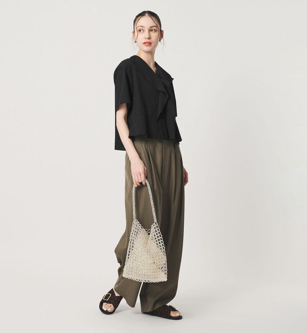 BEAUTY&YOUTH UNITED ARROWS「ソリッド&ストライプ ラッフル シャツブラウス ウォッシャブル」|シャツ・ブラウス|