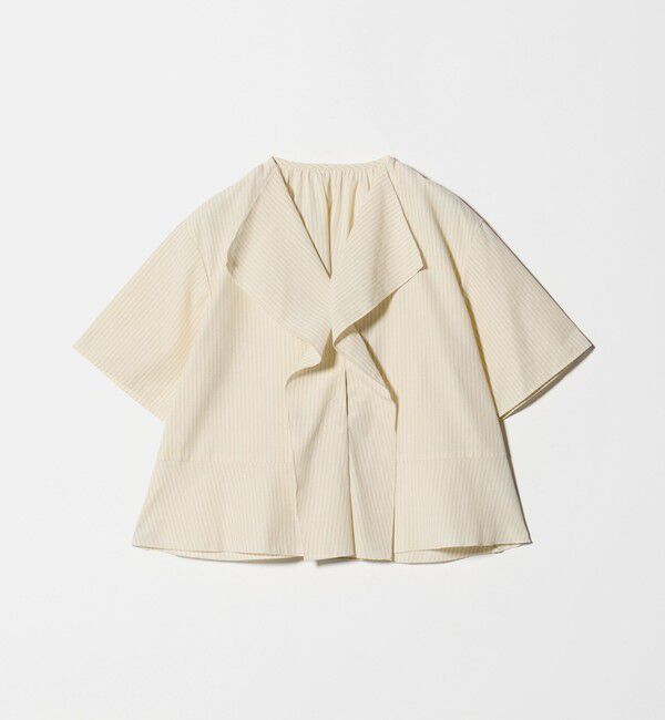 BEAUTY&YOUTH UNITED ARROWS「ソリッド&ストライプ ラッフル シャツブラウス ウォッシャブル」|シャツ・ブラウス|