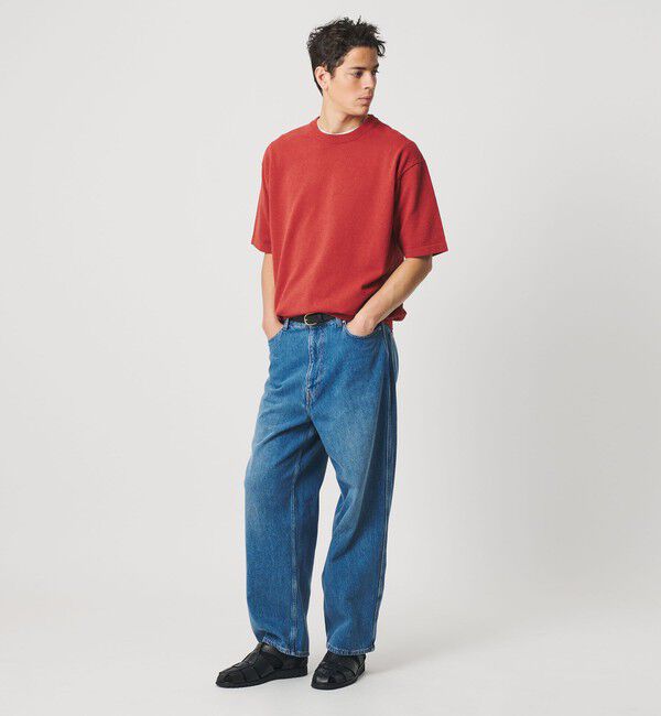 BEAUTY&YOUTH UNITED ARROWS「KNITEE クリンプコットン クルーネック ニット Tシャツ ウォッシャブル」|ニット・セーター|