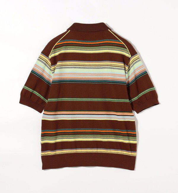CABaN「コットンカシミヤ マルチボーダー ポロプルオーバー」|ニット・セーター|