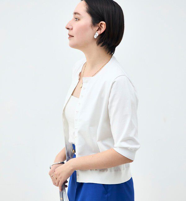 NOLLEY'S「《手洗い可能》コットンテックス6分袖カーディガン」|カーディガン|