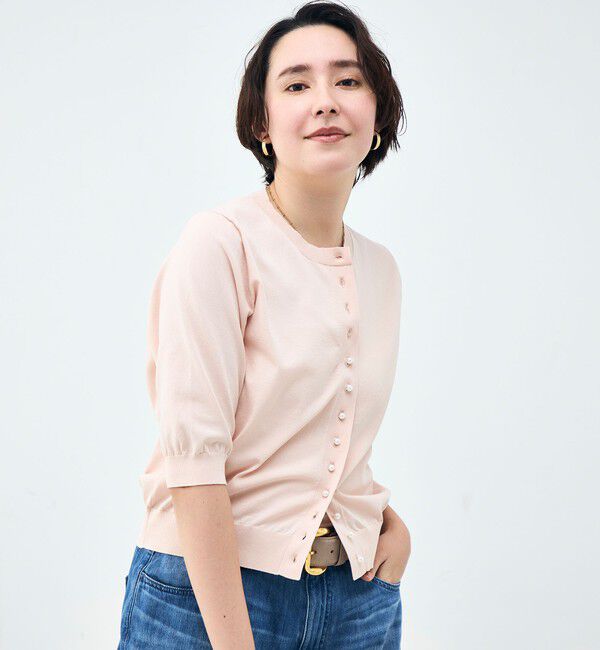 NOLLEY'S「《手洗い可能》コットンテックス6分袖カーディガン」|カーディガン|