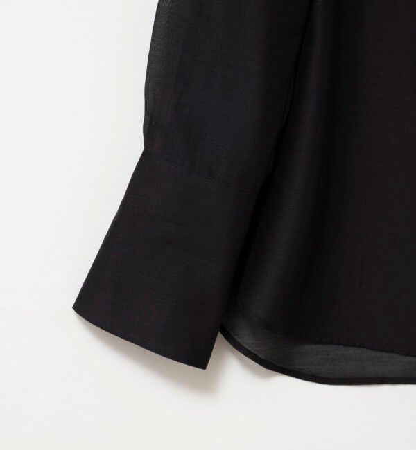 MAQWEL「【MAQWEL/マクウェル】ウォッシャブルオープンカラーシアーブラウス」|シャツ・ブラウス|