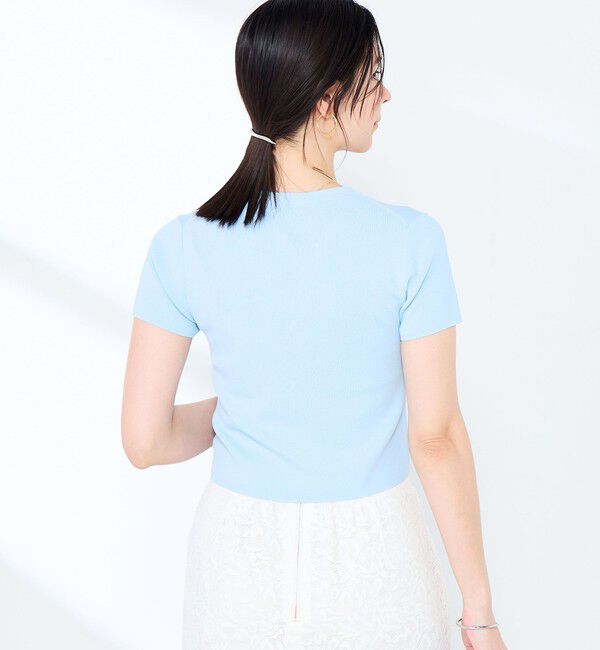 NOLLEY'S sophi「《手洗い可能/アンサンブル対応》マルチファンクション総針半袖プルオーバー」|ニット・セーター|