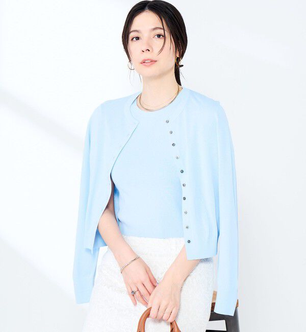 NOLLEY'S sophi「《手洗い可能/アンサンブル対応》マルチファンクションハイゲージクルーネックカーディガン」|カーディガン|