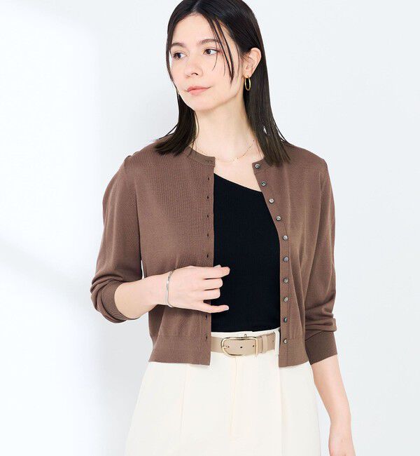 NOLLEY'S sophi「《手洗い可能/アンサンブル対応》マルチファンクションハイゲージクルーネックカーディガン」|カーディガン|