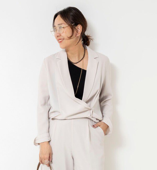 NOLLEY'S sophi「《セットアップ対応》ウォッシャブルエアリージョーゼットドレープライトジャケット」|テーラードジャケット|