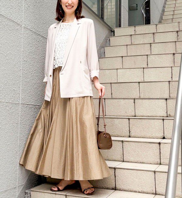 NOLLEY'S sophi「《セットアップ対応》ウォッシャブルエアリージョーゼットドレープライトジャケット」|テーラードジャケット|