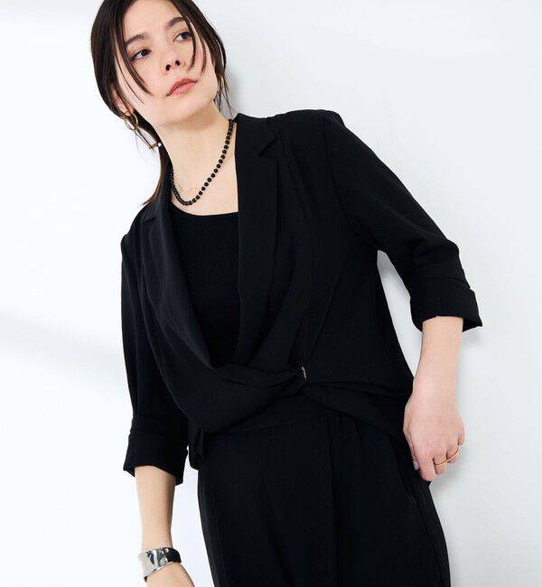 NOLLEY'S sophi「《セットアップ対応》ウォッシャブルエアリージョーゼットドレープライトジャケット」|テーラードジャケット|