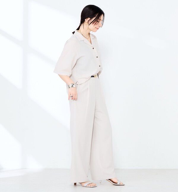 NOLLEY'S sophi「《セットアップ対応》ウォッシャブルエアリージョーゼットショートシャツ」|シャツ・ブラウス|