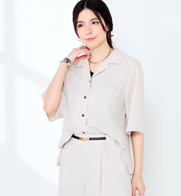 NOLLEY'S sophi「《セットアップ対応》ウォッシャブルエアリージョーゼットショートシャツ」|シャツ・ブラウス|