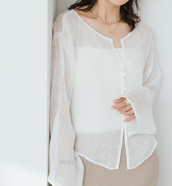  「【a Nice （ア ・ニース）】2WAYリネンブラウス」|シャツ・ブラウス|
