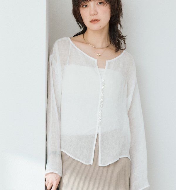  「【a Nice （ア ・ニース）】2WAYリネンブラウス」|シャツ・ブラウス|