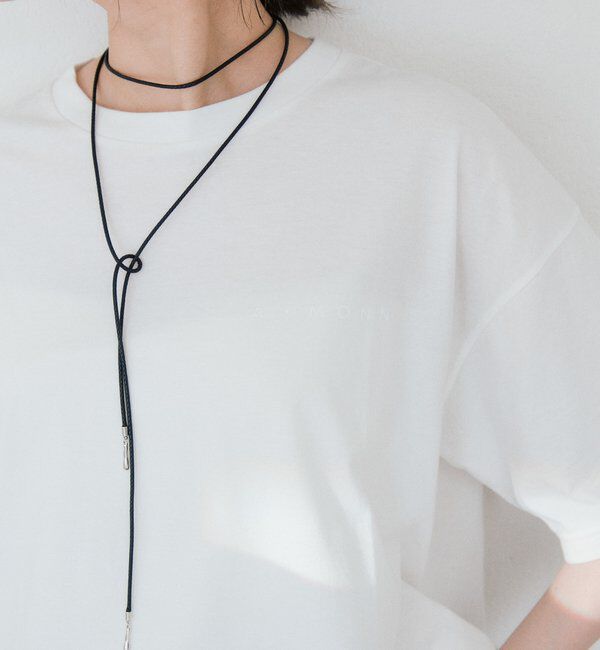  「予約【アレンジ自在】コードラリエット」|ネックレス|ブラック