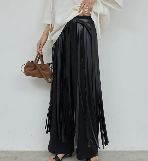  「レザーフリンジスカート」|スカート|