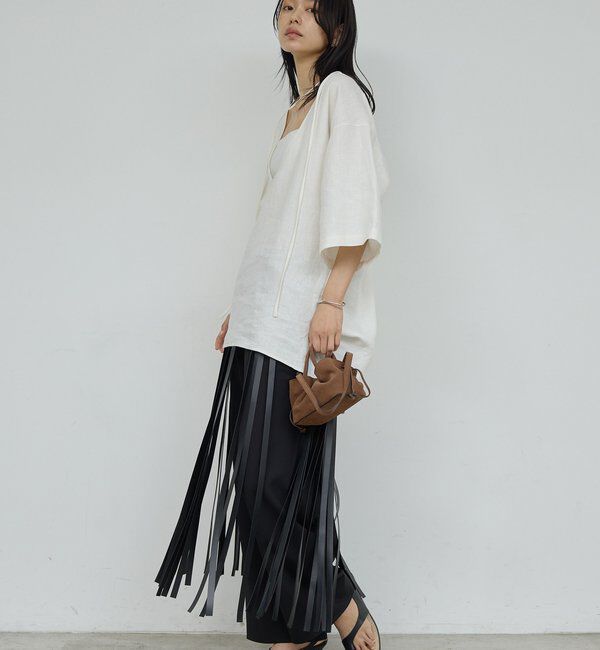  「レザーフリンジスカート」|スカート|