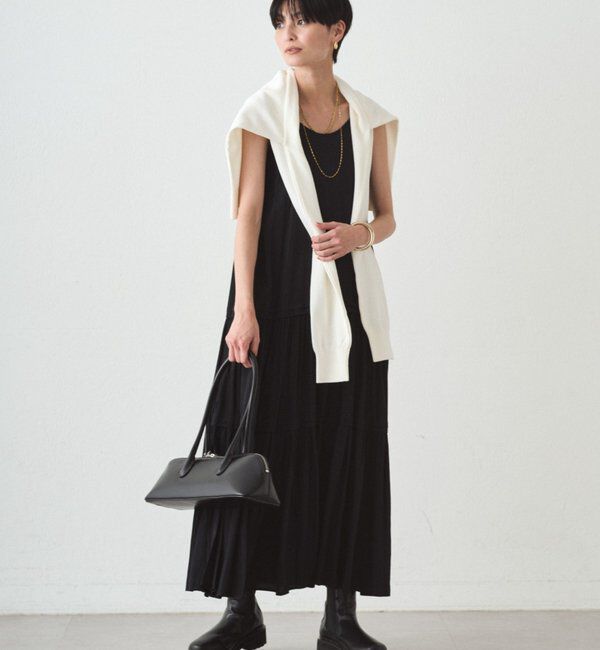  「サテンティアードキャミワンピース」|ワンピース|