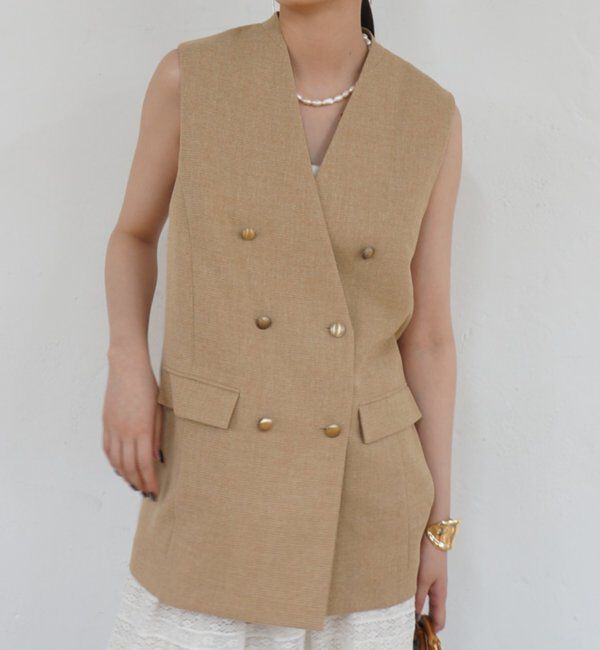  「パナマジレジャケット」|ベスト・ジレ|ベージュ
