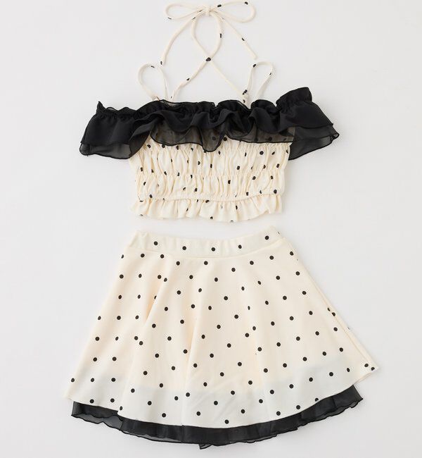  「swimwear/フリルオフショル＋フレアミニスカート(3点セット)」|その他|