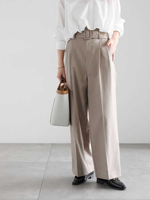 Te chichi「ハイウエストワイドチノパンツ《2026 spring catalog item》」|その他|ベージュ