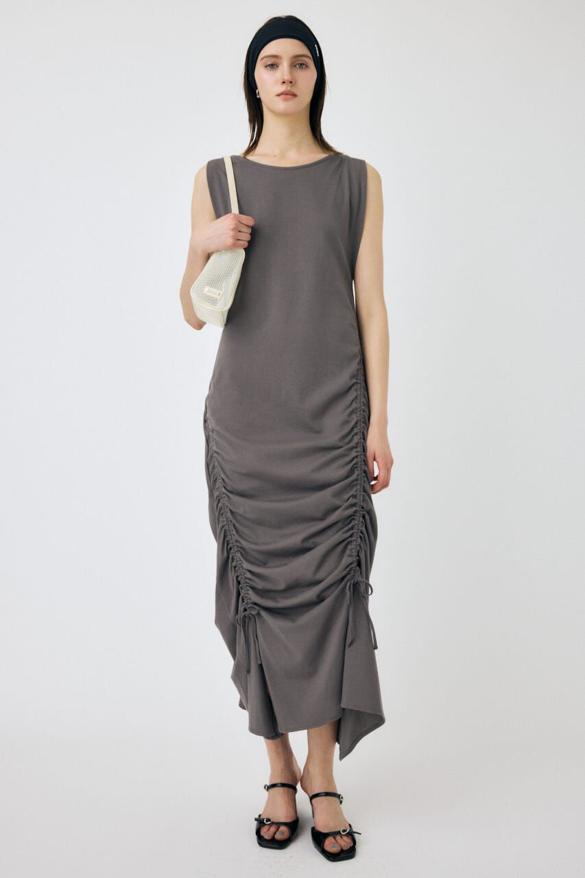 MOUSSY「ASYMMETRY GATHER ドレス」|ワンピース|GRY
