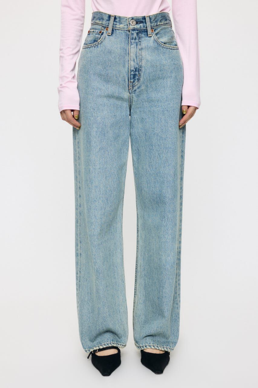 MOUSSY「HIGH WAIST STRAIGHT」|デニム|L/BLU1