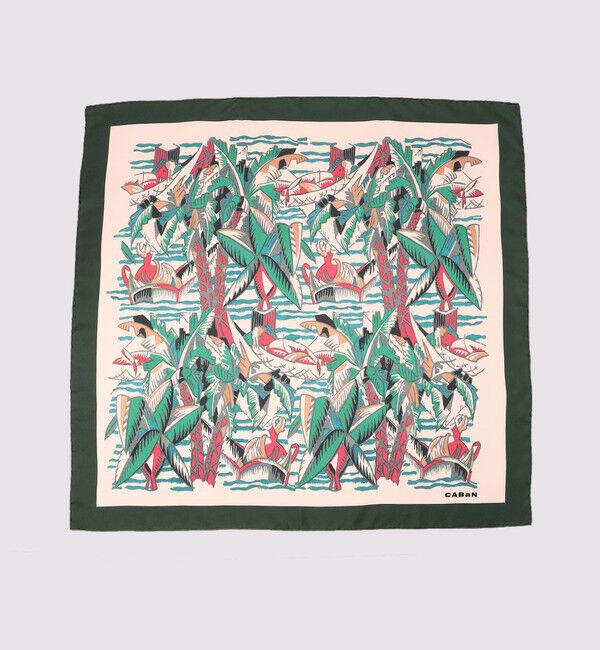 CABaN「Beach シルクプリントスカーフ」|バンダナ・スカーフ|