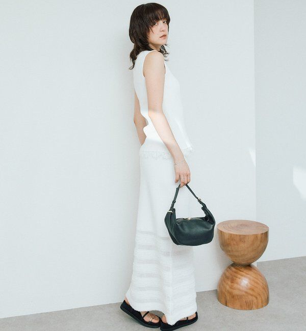  「予約【セットアップ対応可】レースヘムスリーブレスニット」|ニット・セーター|